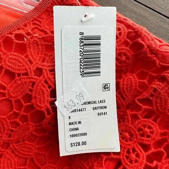 NWT Orange C-Wonder Lace Short Sleeve Blouse - Picture 3 of 3